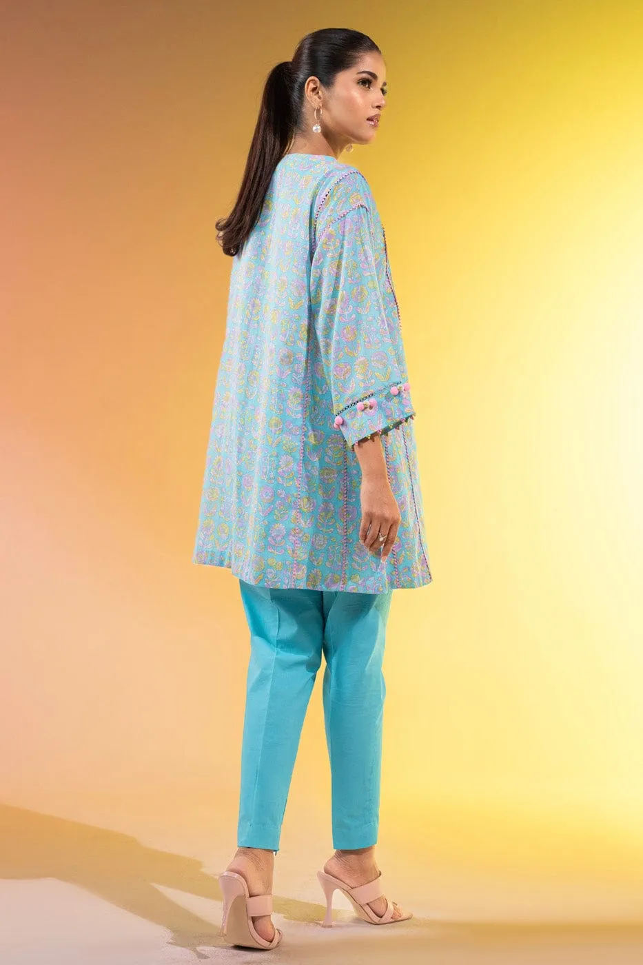 1 Pc Printed Silver Lawn Shirt 