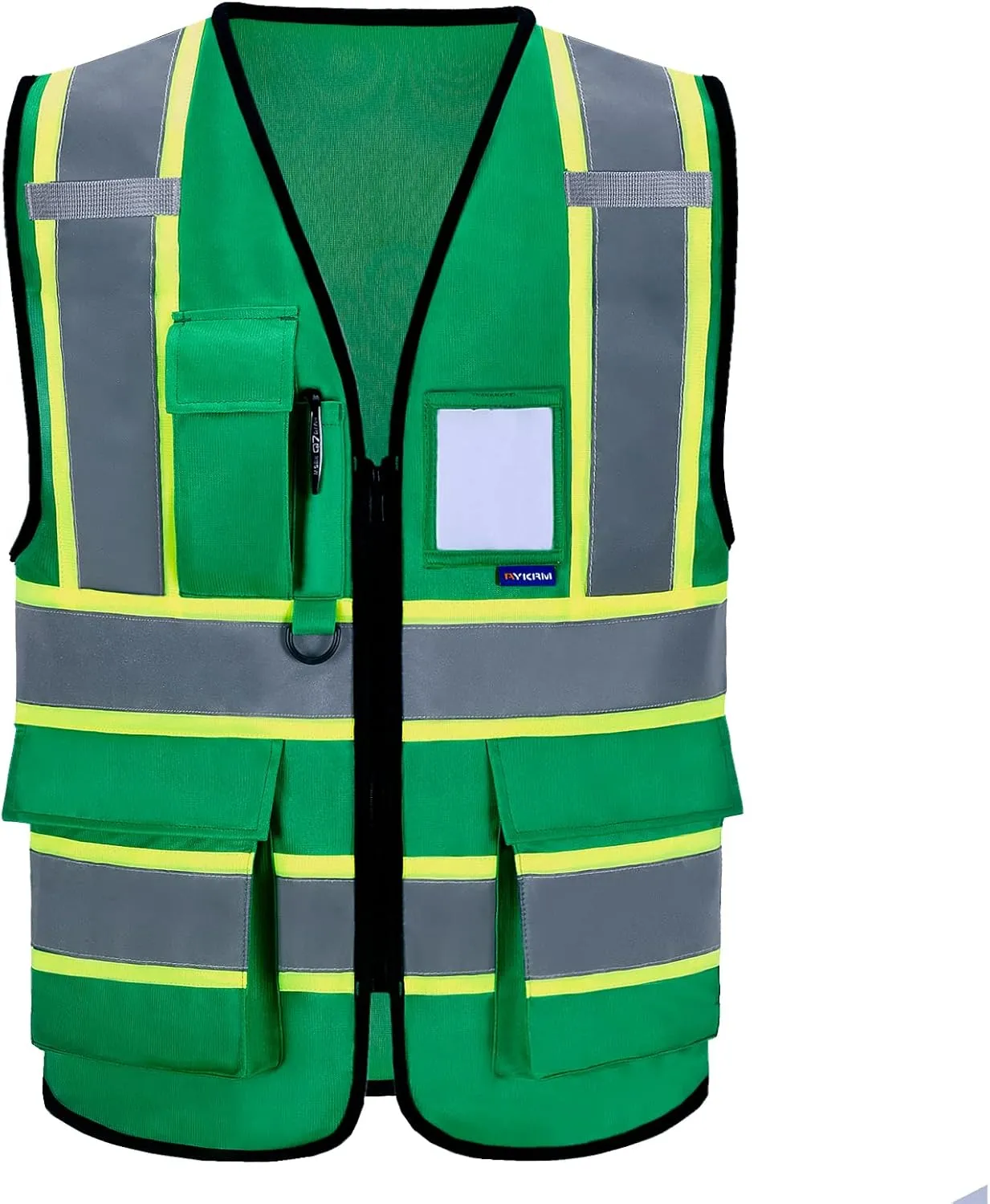 AYKRM 11 color High Vis Reflective Safety Vest for Women Men Security Pocket Zipper
