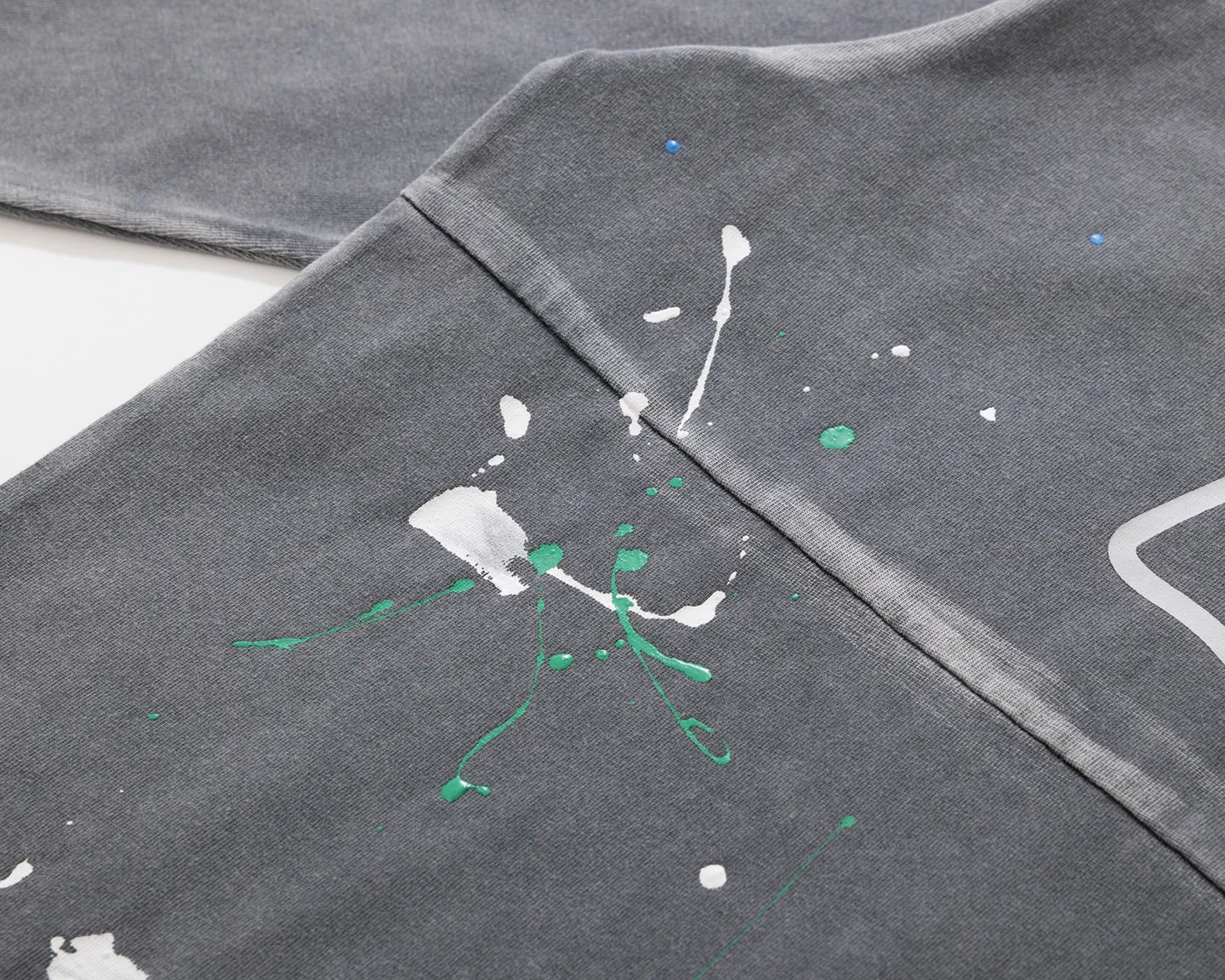 BURNIN* "2503" v-neck splash-ink retro old washed T-shirt