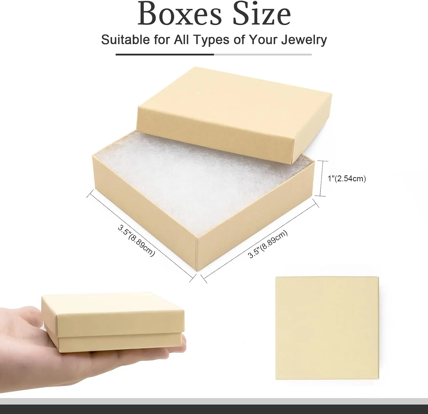 Cardboard Jewelry Brown Gift Boxes 20 Pack3.53.51 inches, its apply to displaying necklaces, rings, bracelets, earrings