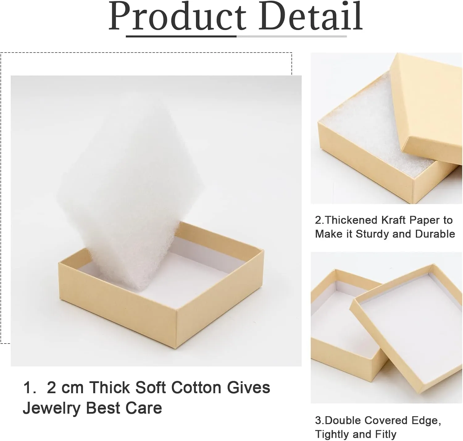 Cardboard Jewelry Brown Gift Boxes 20 Pack3.53.51 inches, its apply to displaying necklaces, rings, bracelets, earrings