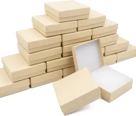 Cardboard Jewelry Brown Gift Boxes 20 Pack3.53.51 inches, its apply to displaying necklaces, rings, bracelets, earrings