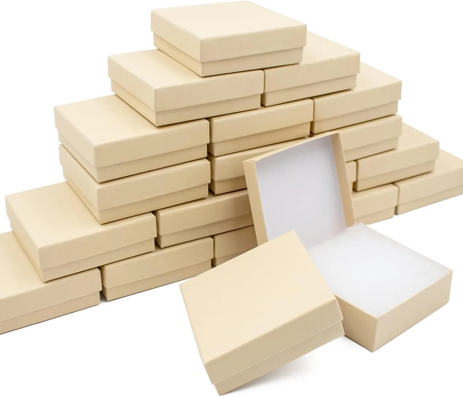 Cardboard Jewelry Brown Gift Boxes 20 Pack3.53.51 inches, its apply to displaying necklaces, rings, bracelets, earrings