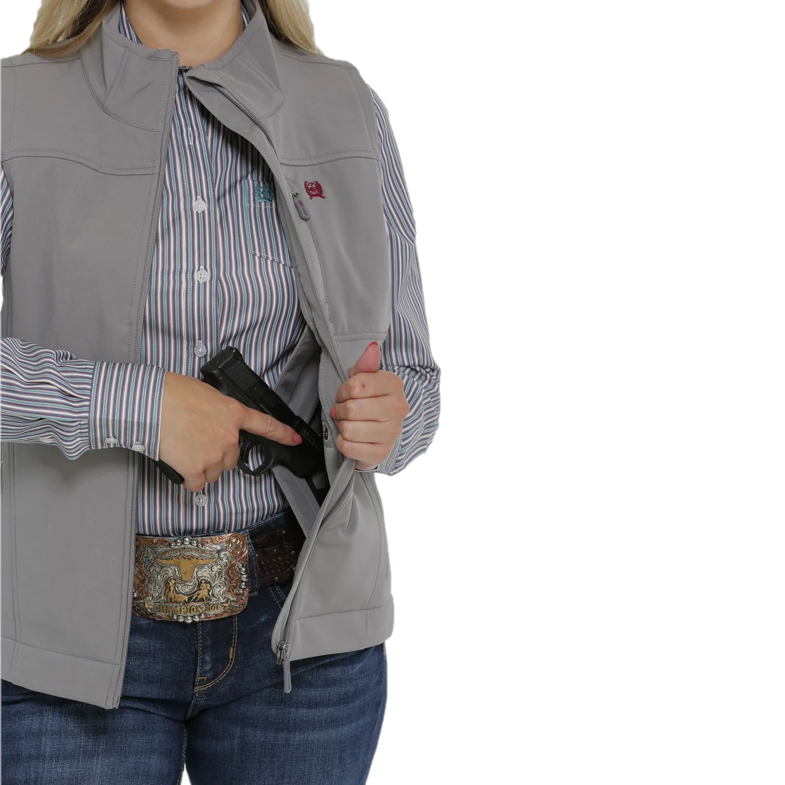 Cinch® Ladies Light Grey Bonded Vest MAV9882007