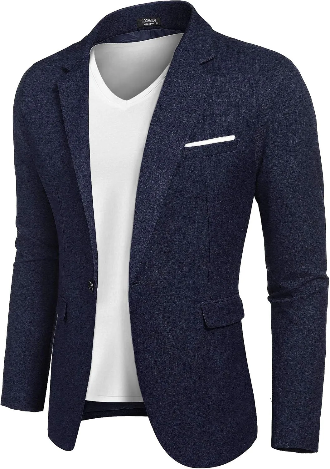 COOFANDY Mens Slim Fit Premium Stylish Suit Coat Jacket Modern Business Blazers Navy Blue