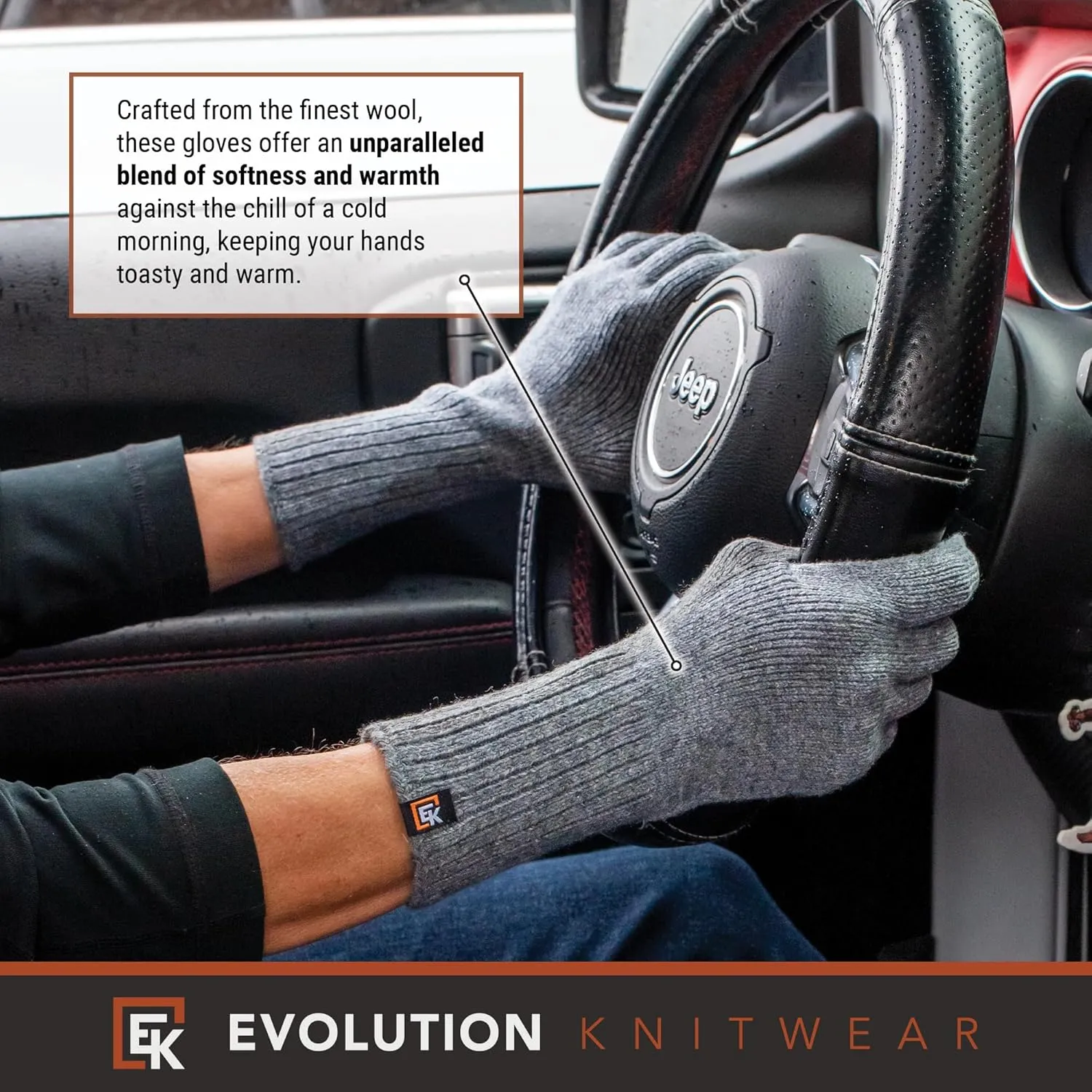 Evolution Knitwear Wool Knit Gloves - Super Soft Merino Wool - Made in the USA - Small