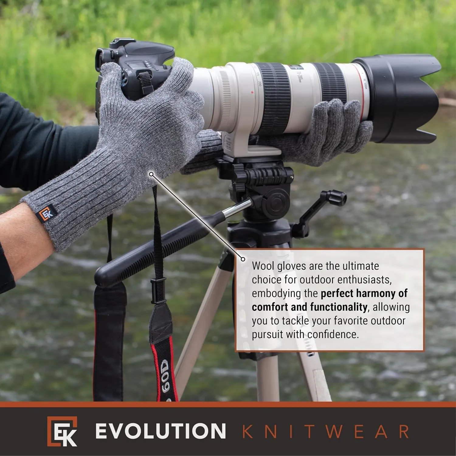 Evolution Knitwear Wool Knit Gloves - Super Soft Merino Wool - Made in the USA - Small