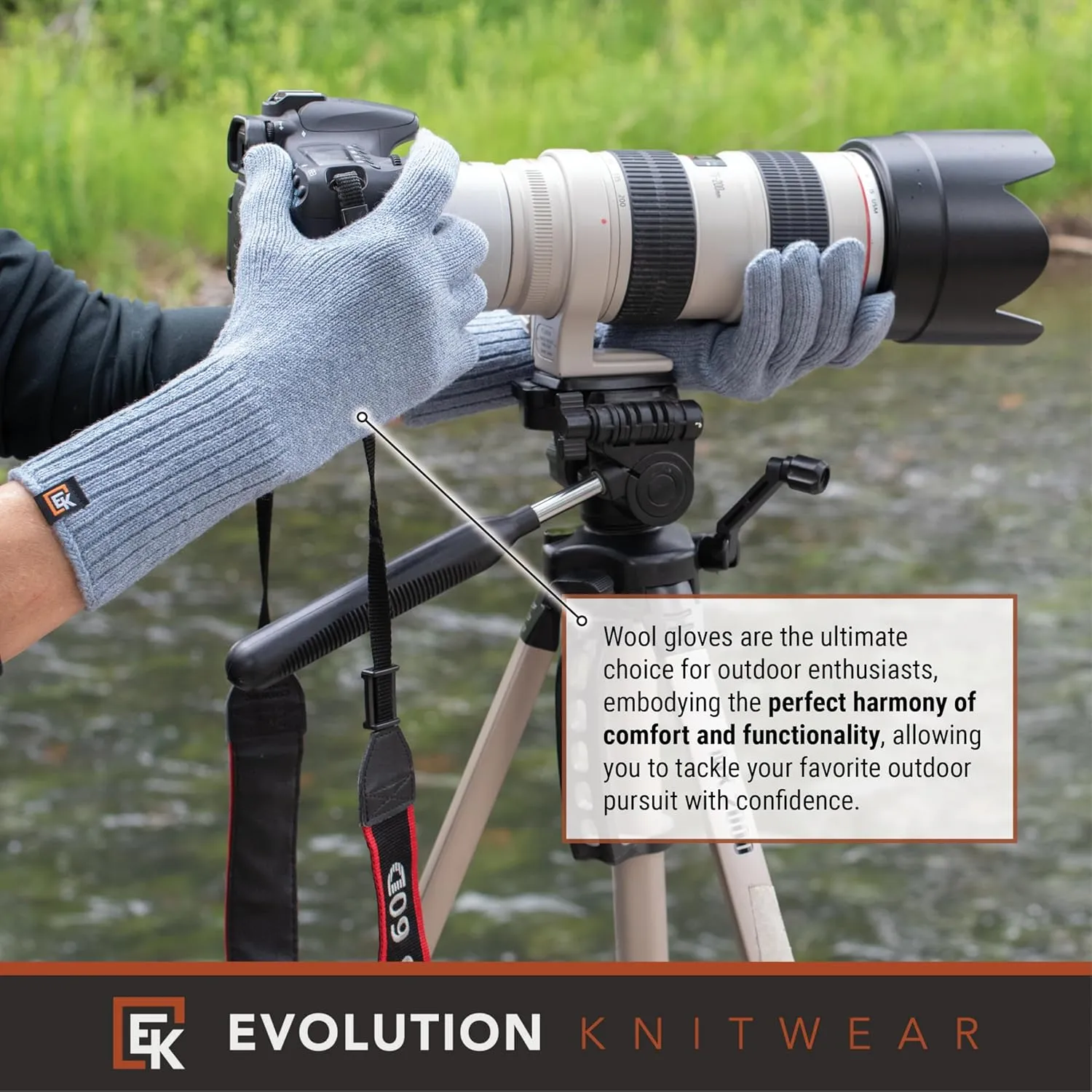 Evolution Knitwear Wool Knit Gloves - Super Soft Merino Wool - Made in the USA - Small