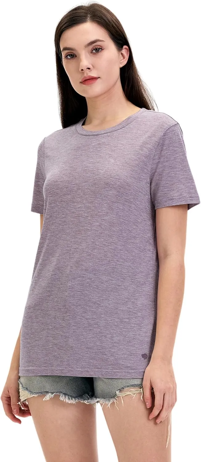 Iguana Womens Merino Wool & Tencel Base Layer Lightweight Wicking T-Shirt Short Sleeve Tee for Hiking