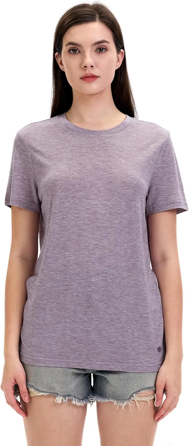 Iguana Womens Merino Wool & Tencel Base Layer Lightweight Wicking T-Shirt Short Sleeve Tee for Hiking
