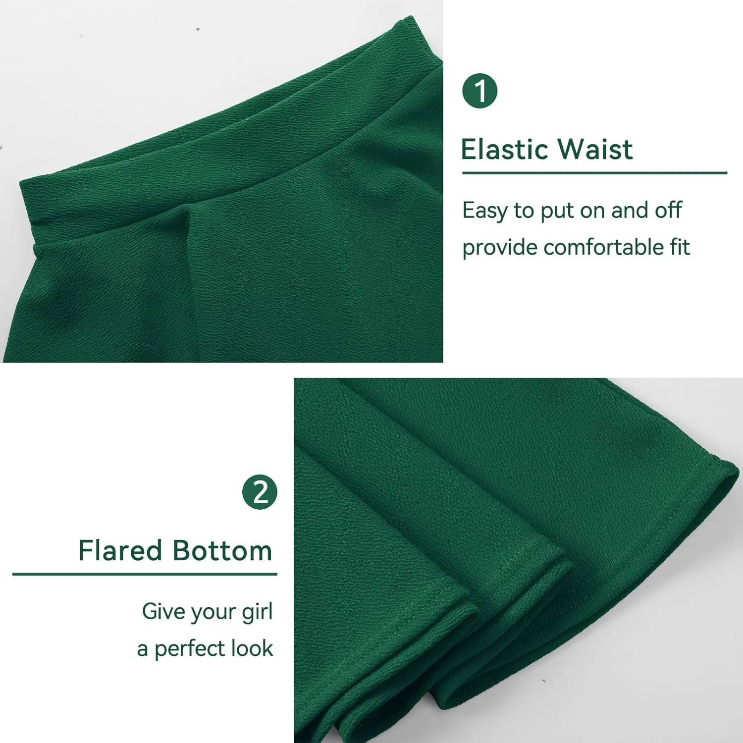 KEREDA Girls Casual Mini High Waist Stretchy Flared Pleated Skater Skirts 5-13 Years