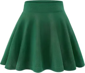 KEREDA Girls Casual Mini High Waist Stretchy Flared Pleated Skater Skirts 5-13 Years