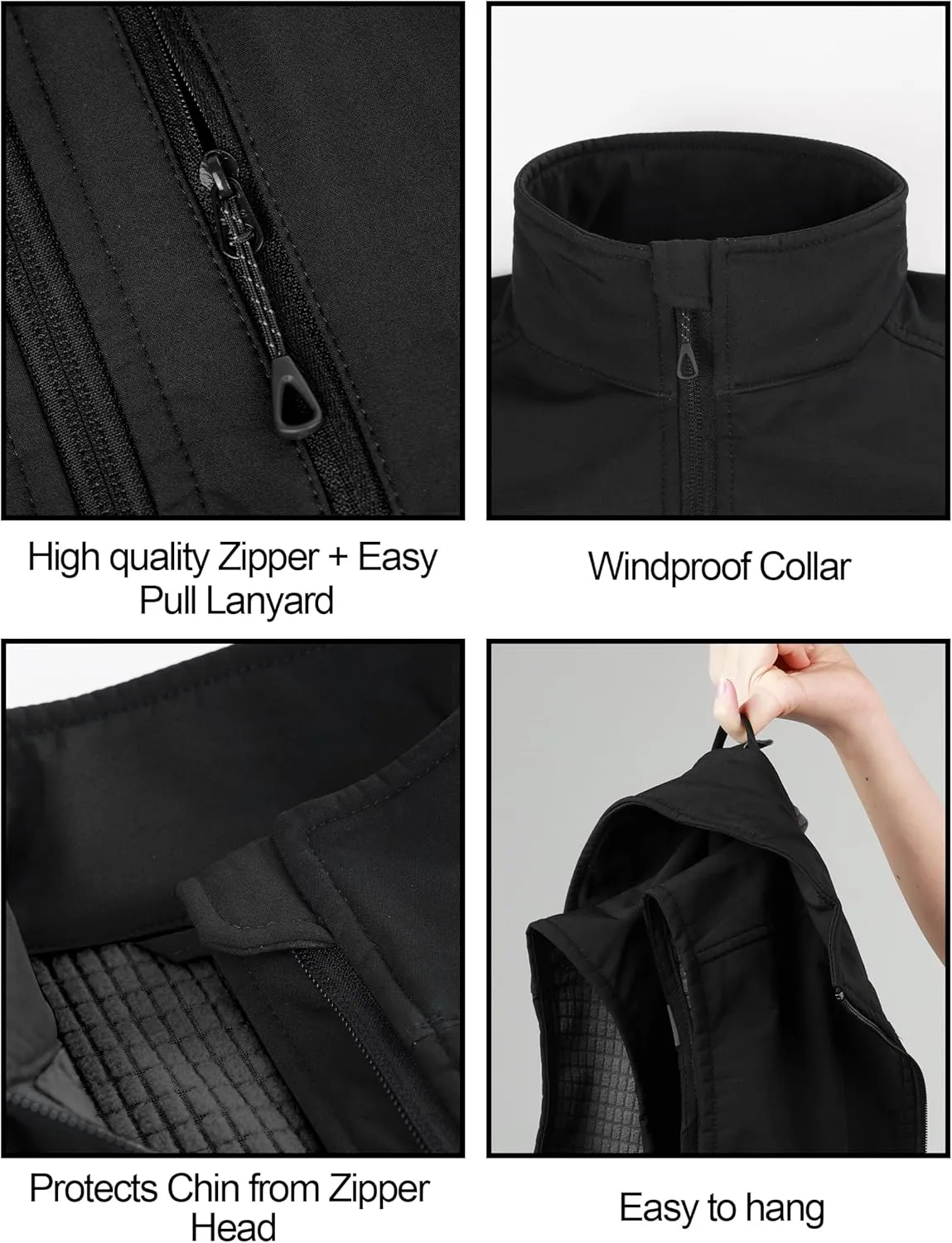 KUTOOK Mens Softshell Sleeveless Jacket Winter Warm Fleece Outerwear Vests for Cycling Golf Hiking