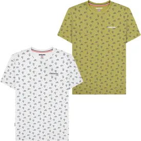 Lambretta Mens Paisley AOP Crew Neck Cotton T-Shirt