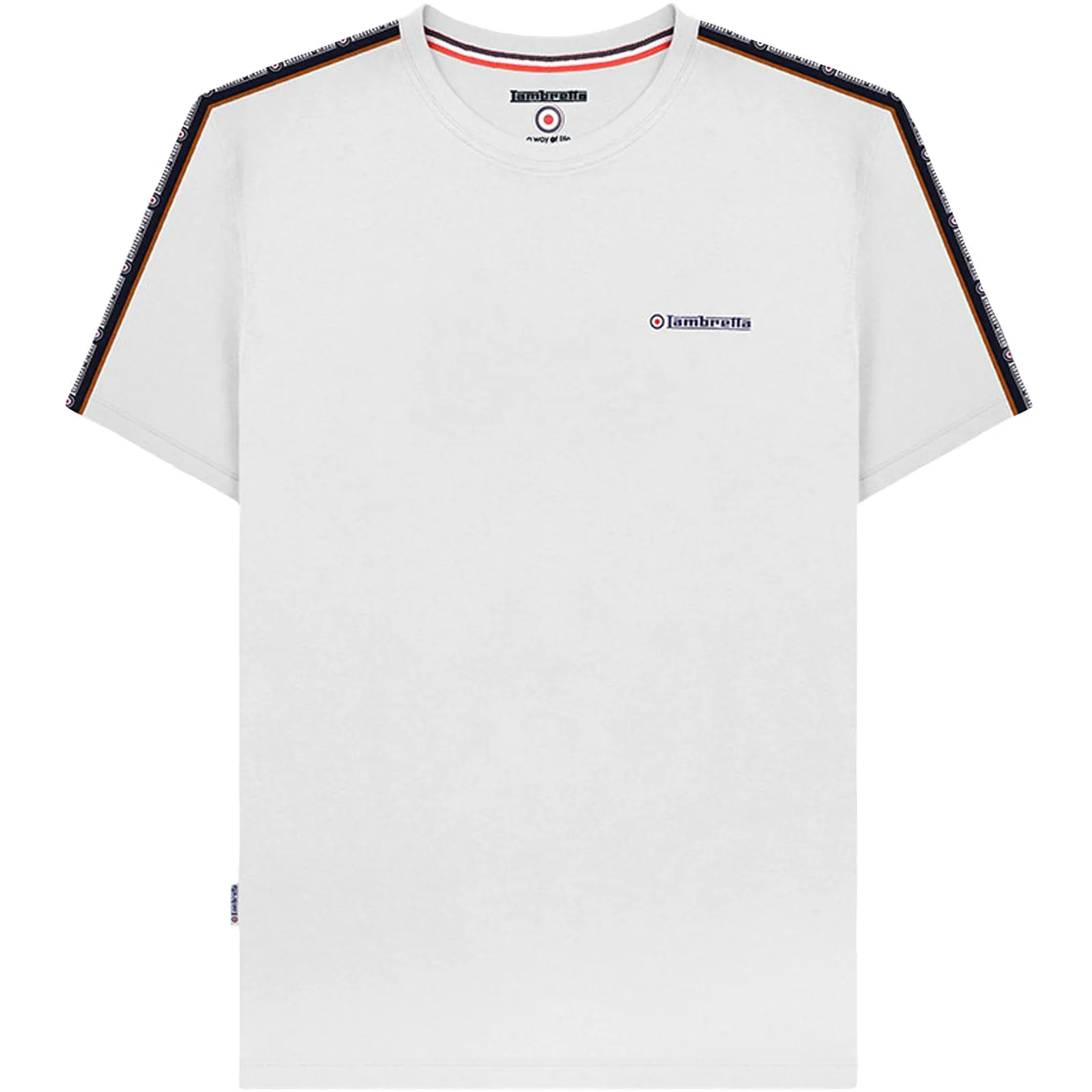 Lambretta Mens Taped Sleeve Cotton T-Shirt