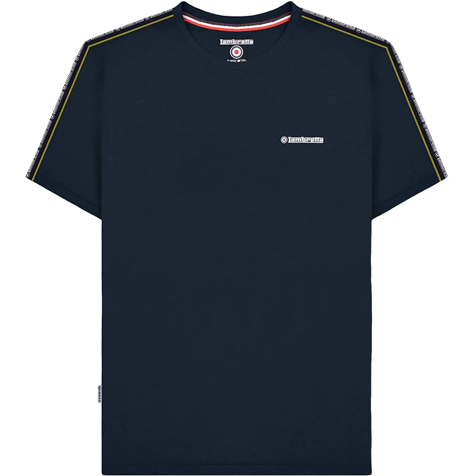 Lambretta Mens Taped Sleeve Cotton T-Shirt