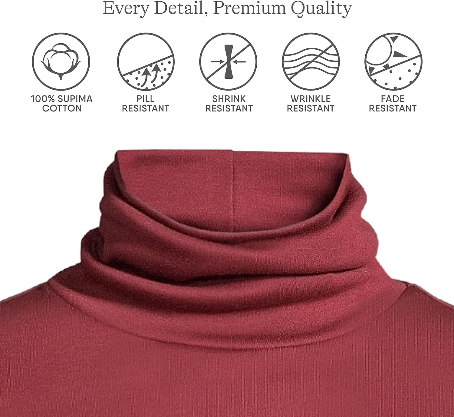 Lands' End Women's American-Grown Supima Cotton Fitted Long Sleeve Turtleneck