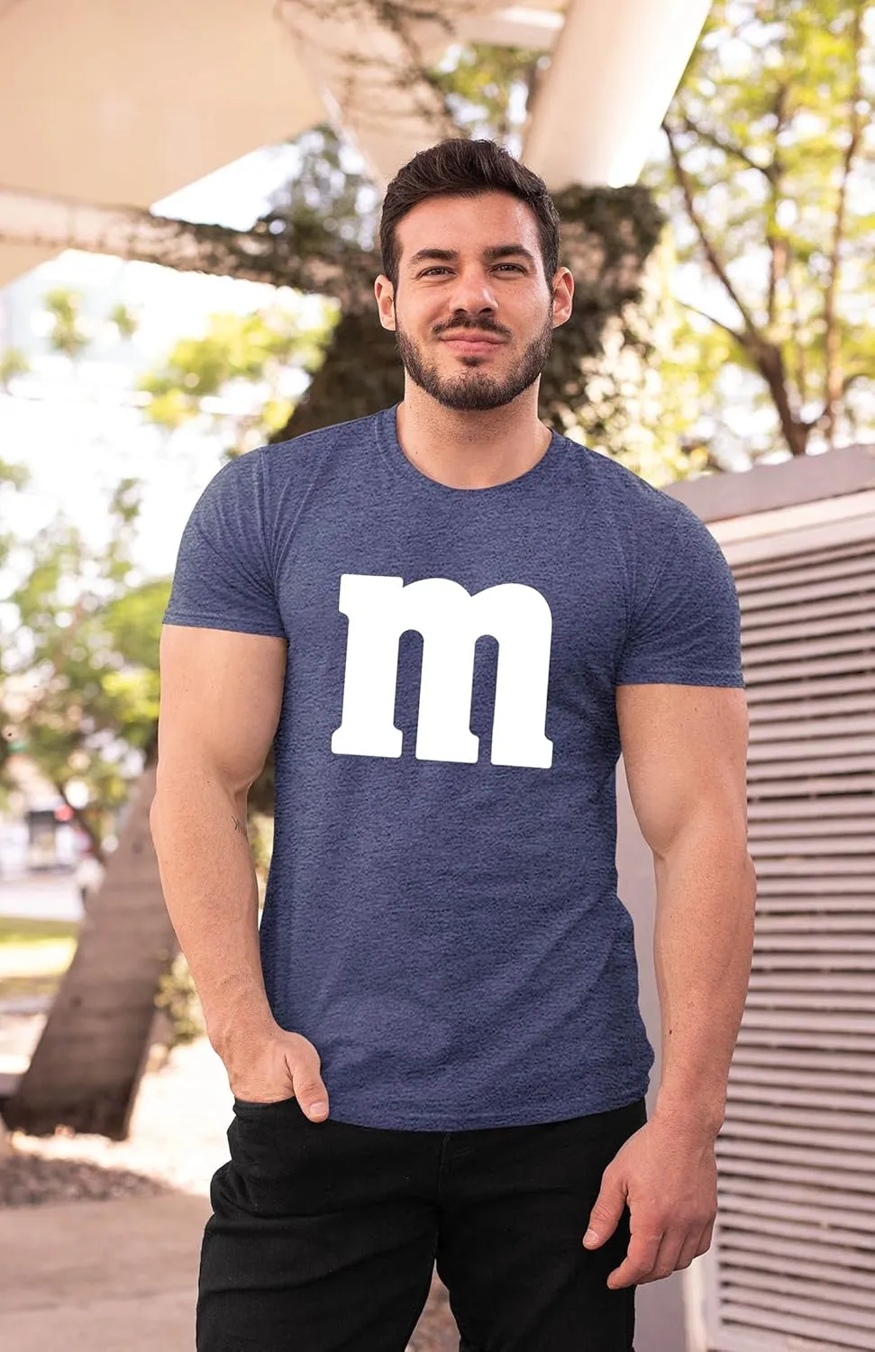 Letter M Halloween Costumes T-Shirt | Funny Cool Graphic Tee Idea | for Men