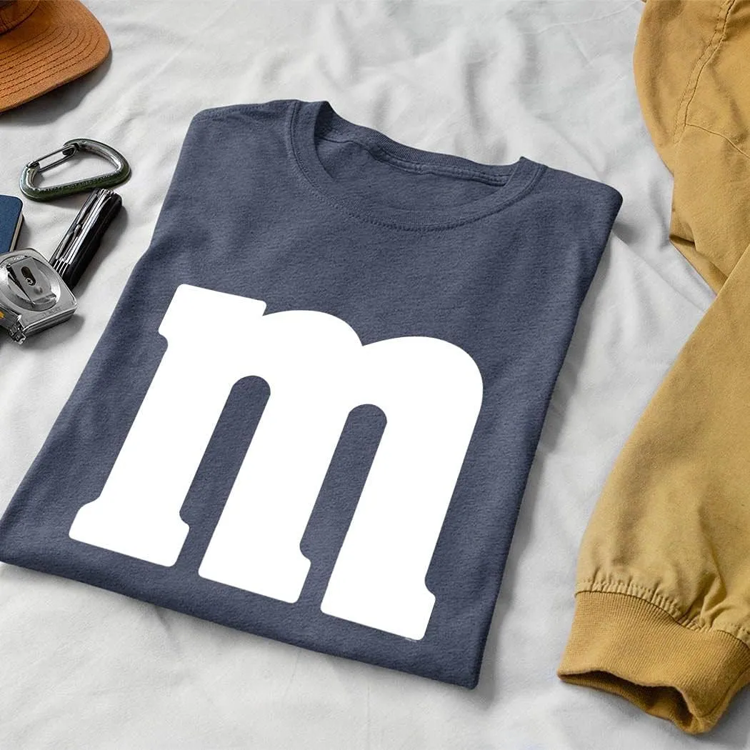 Letter M Halloween Costumes T-Shirt | Funny Cool Graphic Tee Idea | for Men