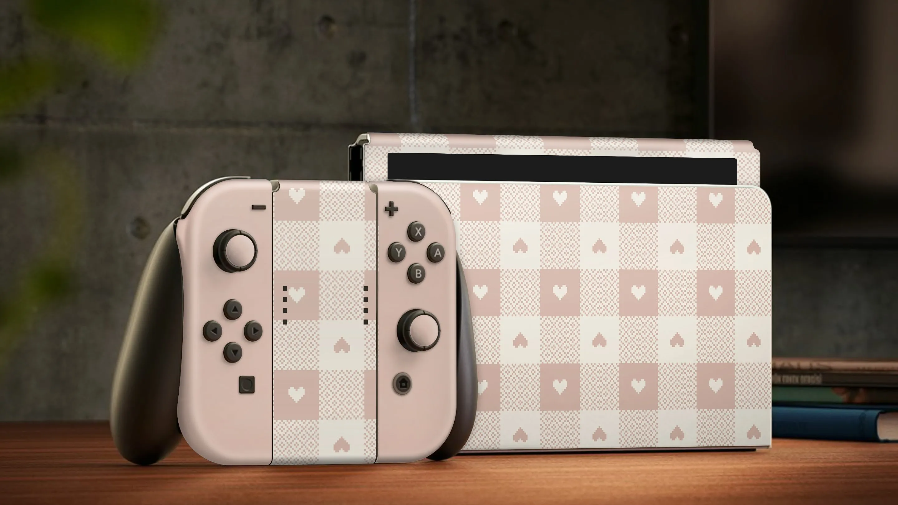Nintendo Switch Oled Skin Decals - Gingham - Wrap Vinyl Sticker