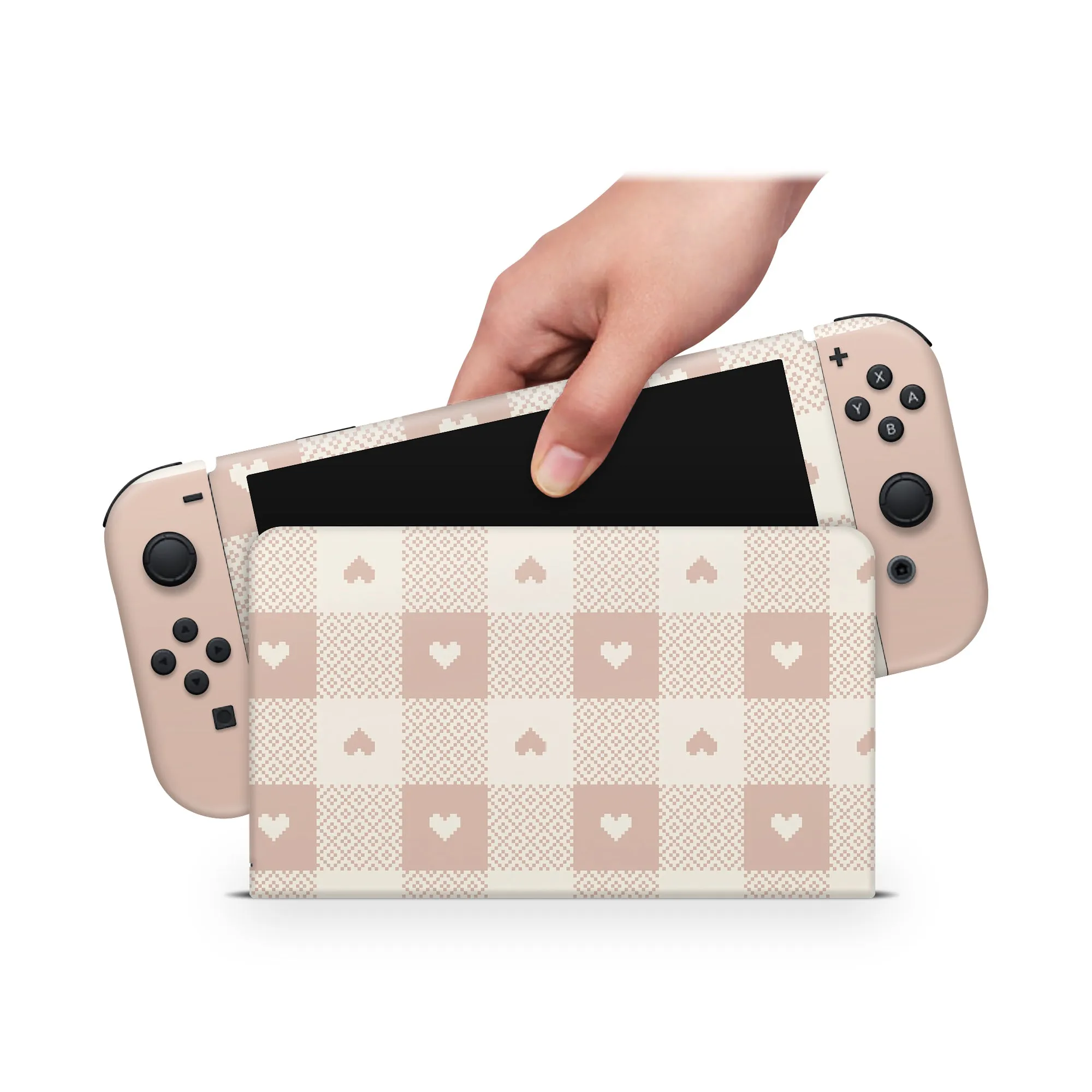Nintendo Switch Oled Skin Decals - Gingham - Wrap Vinyl Sticker