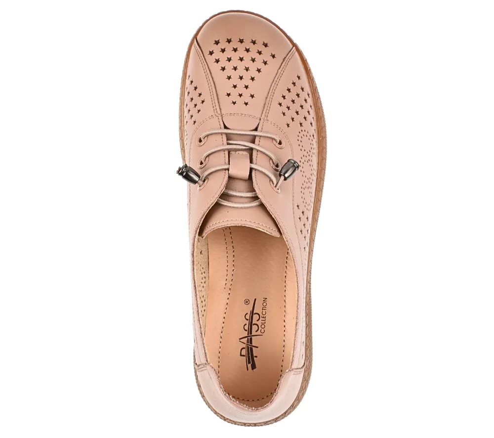 Pantofi casual, dama, PASS COLLECTION, M540011B taupe, piele naturala