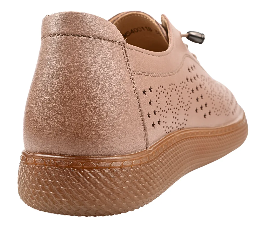 Pantofi casual, dama, PASS COLLECTION, M540011B taupe, piele naturala