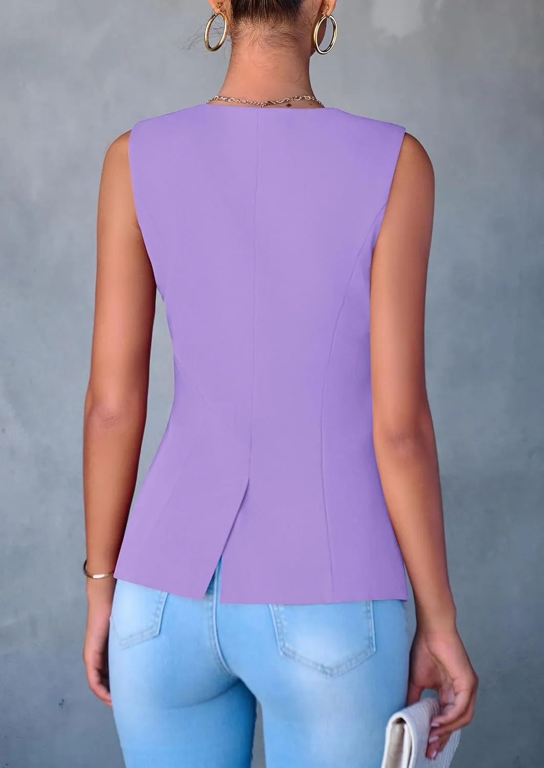 PRETTYGARDEN Women's Suit Vest Tops 2025 Summer Dressy Casual Business Button Sleeveless Trendy Fashion Blazer Waistcoat
