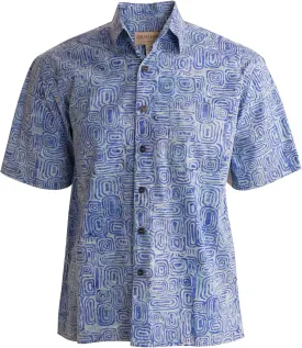 Ripple Rosso Tropical Hawaiian Cotton Batik Shirt for Men
