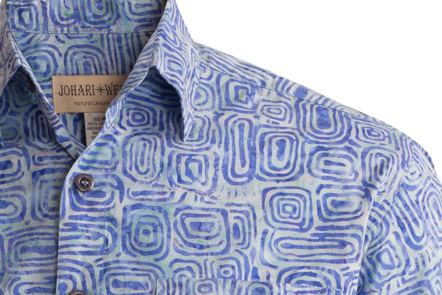 Ripple Rosso Tropical Hawaiian Cotton Batik Shirt for Men