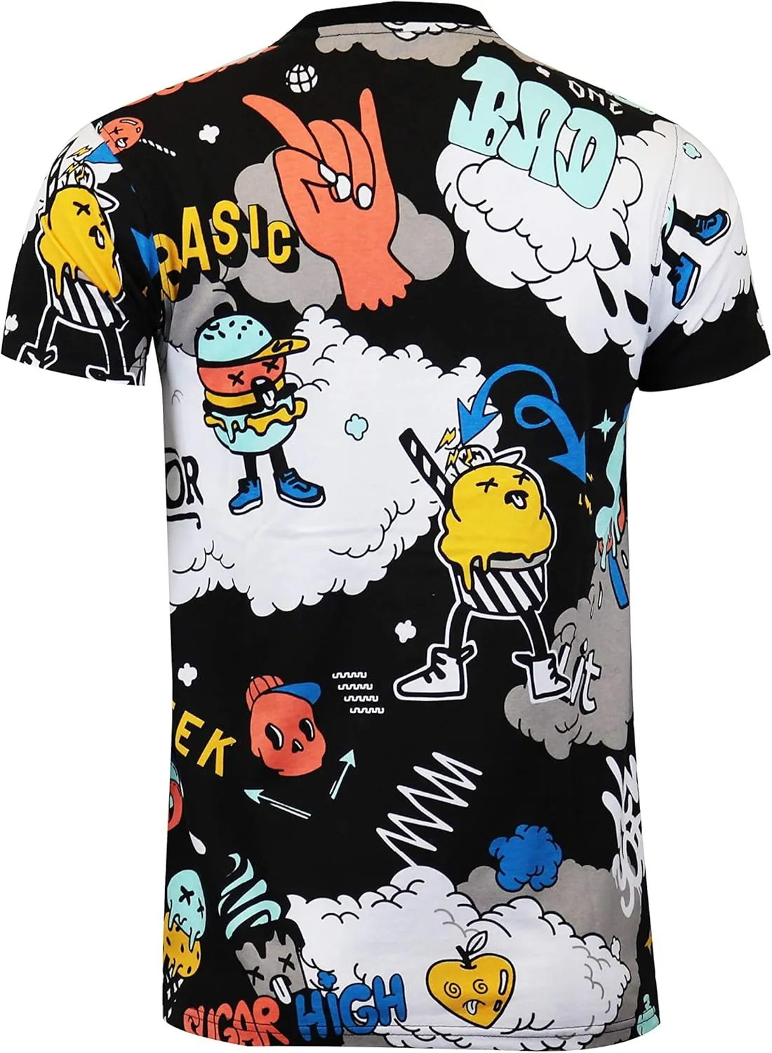 SCREENSHOT Mens Hipster Hip-Hop Urban Modern Tees - NYC Street Fashion Streetwear Stylish Longline Print T-Shirt