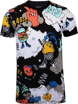SCREENSHOT Mens Hipster Hip-Hop Urban Modern Tees - NYC Street Fashion Streetwear Stylish Longline Print T-Shirt