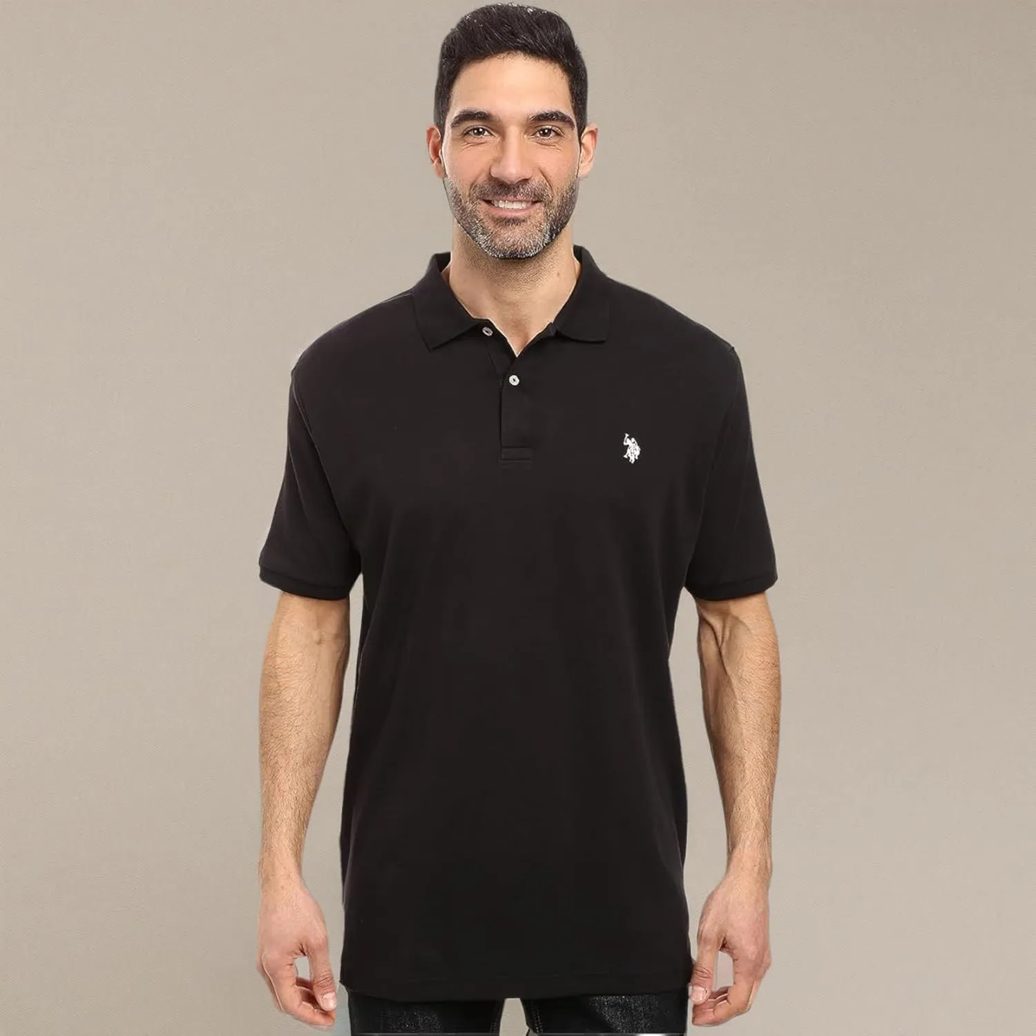 U.S. Polo Assn. Men's Solid Short Sleeve Interlock Polo Shirt, Golf Shirts for Men, Business Casual Polos