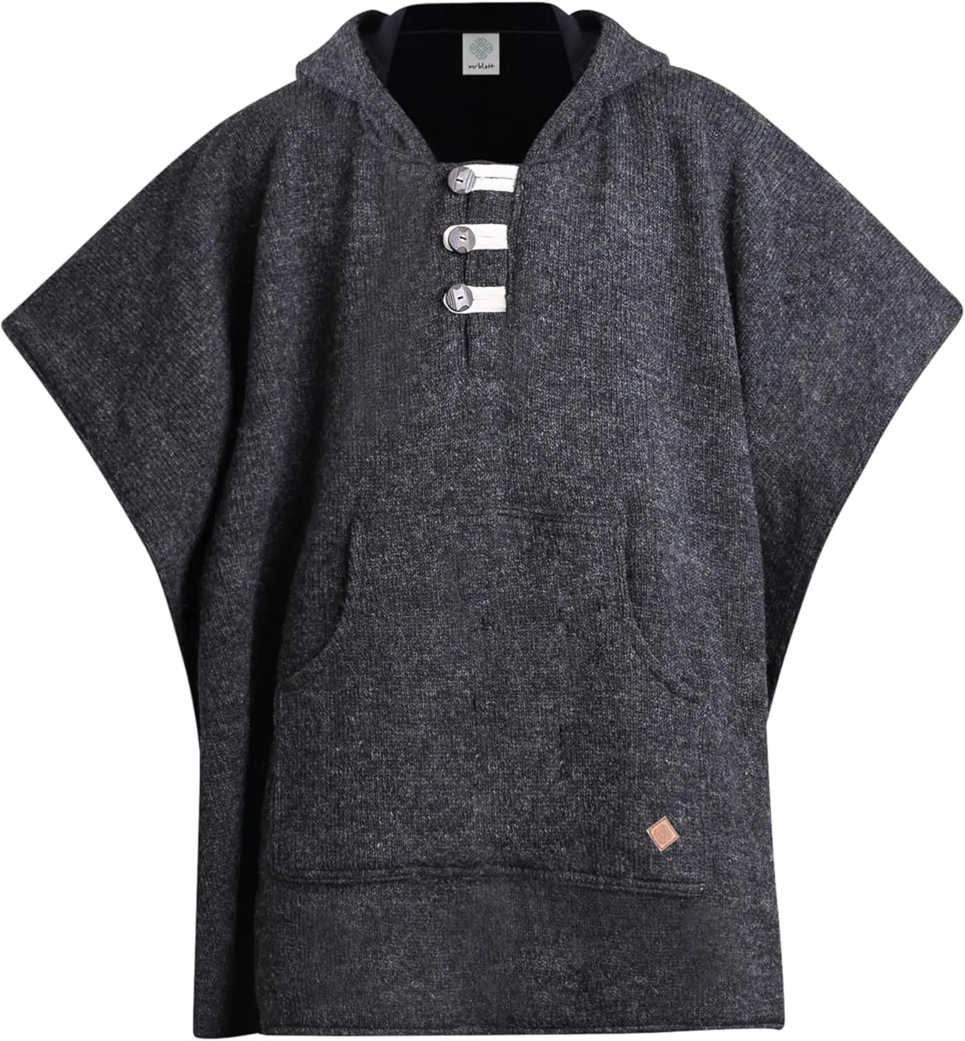 virblatt Wool Poncho Men | Wool & Fleece | Hooded Winter Warm Mens Poncho Blanket