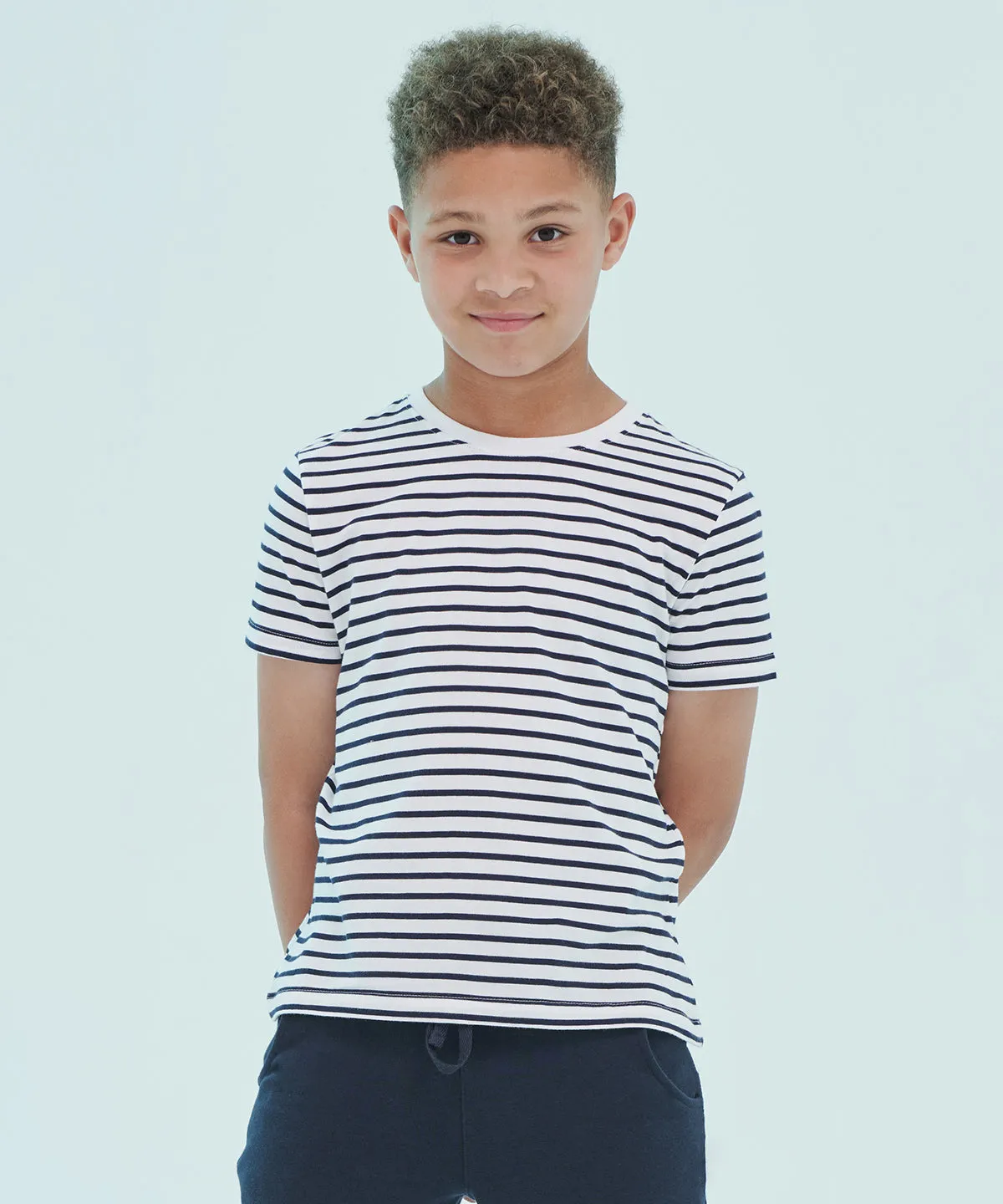 White/Oxford Navy - Kids striped T